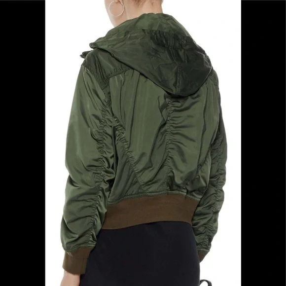 Vince ruched shell hooded bomber jacket - Picture 3 of 13